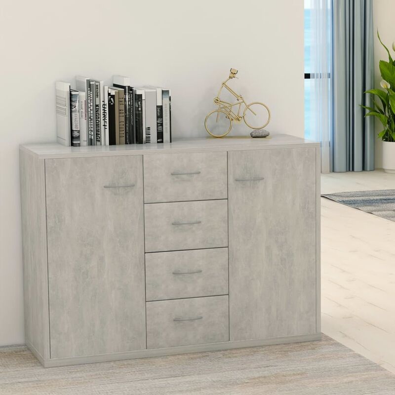 

Aparador de aglomerado gris hormigón 88x30x65 cm - Gris