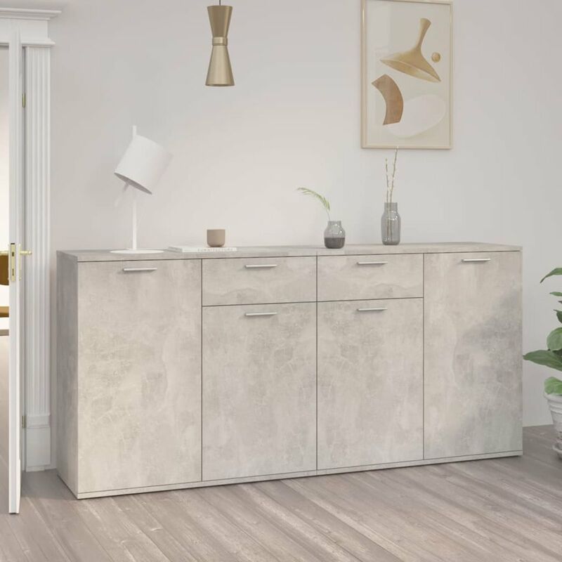 

Happyshopping - Aparador de aglomerado gris hormigon 160x36x75 cm