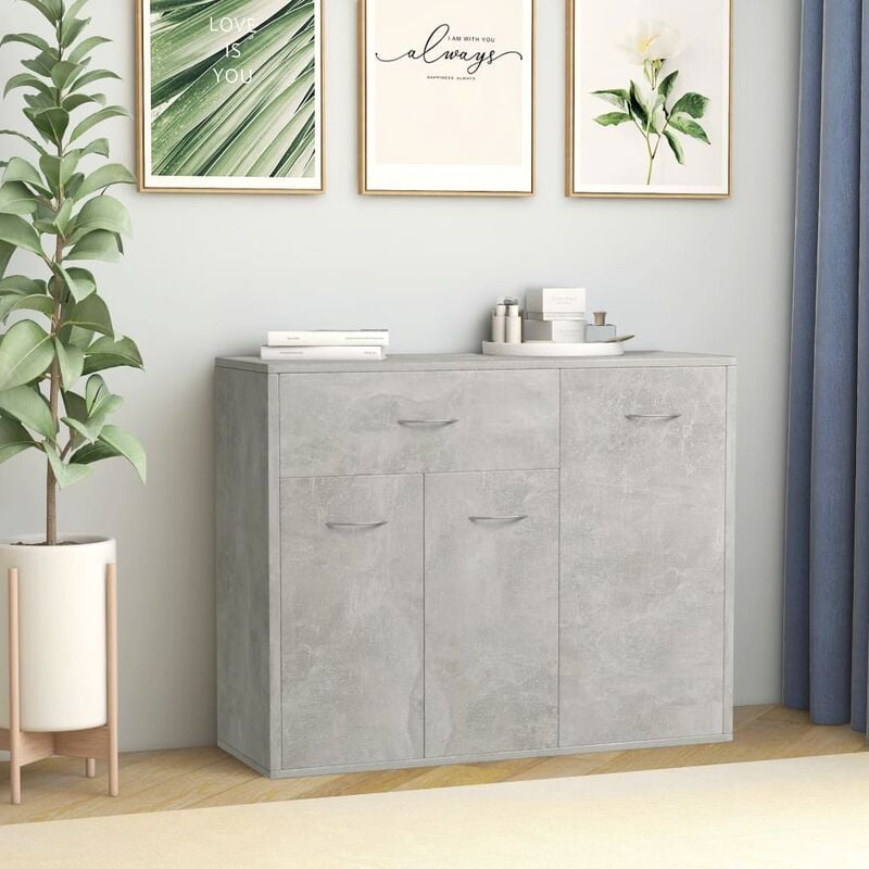 

Aparador de aglomerado gris hormigón 88x30x70 cm