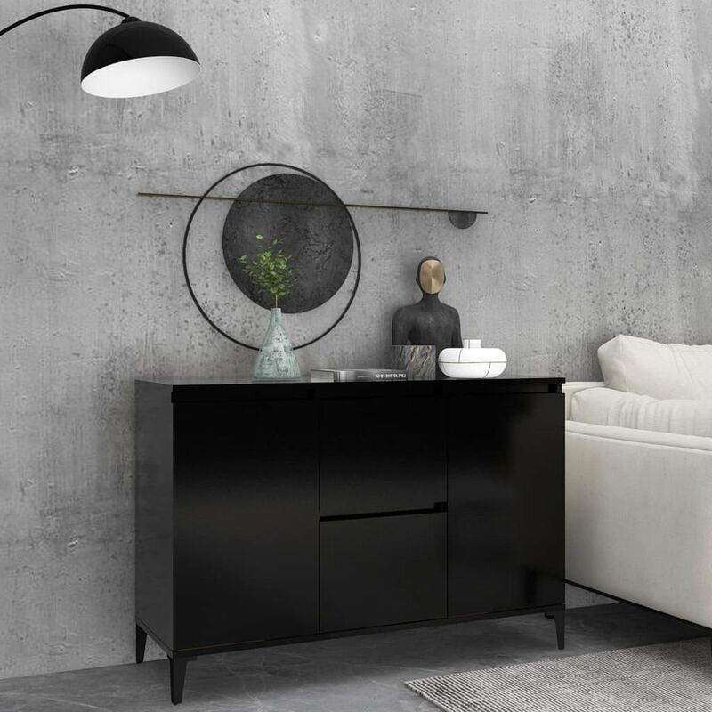 

Aparador de aglomerado negro 104x35x70 cm