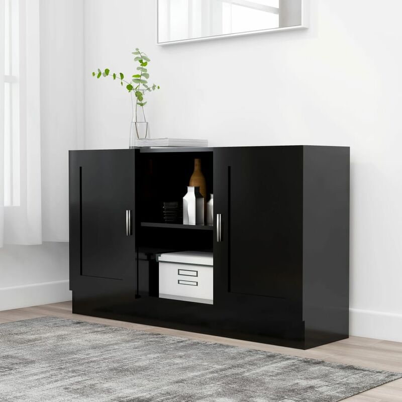 

Aparador de aglomerado negro 120x30,5x70 cm - Negro