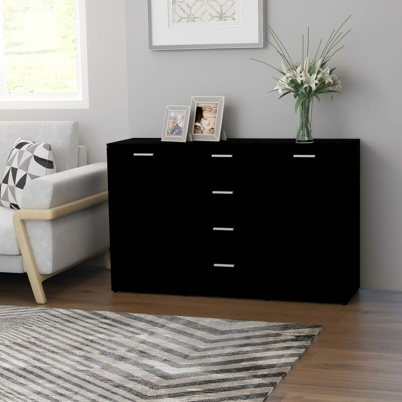 

Aparador de aglomerado negro 120x35,5x75 cm - Negro