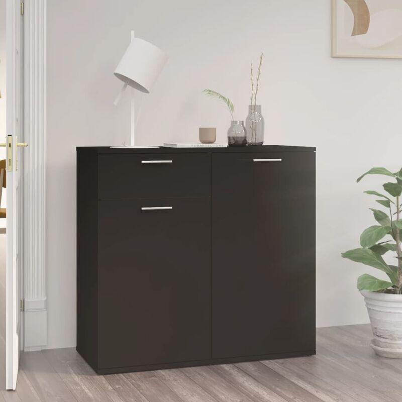 

Aparador de aglomerado negro 80x36x75 cm