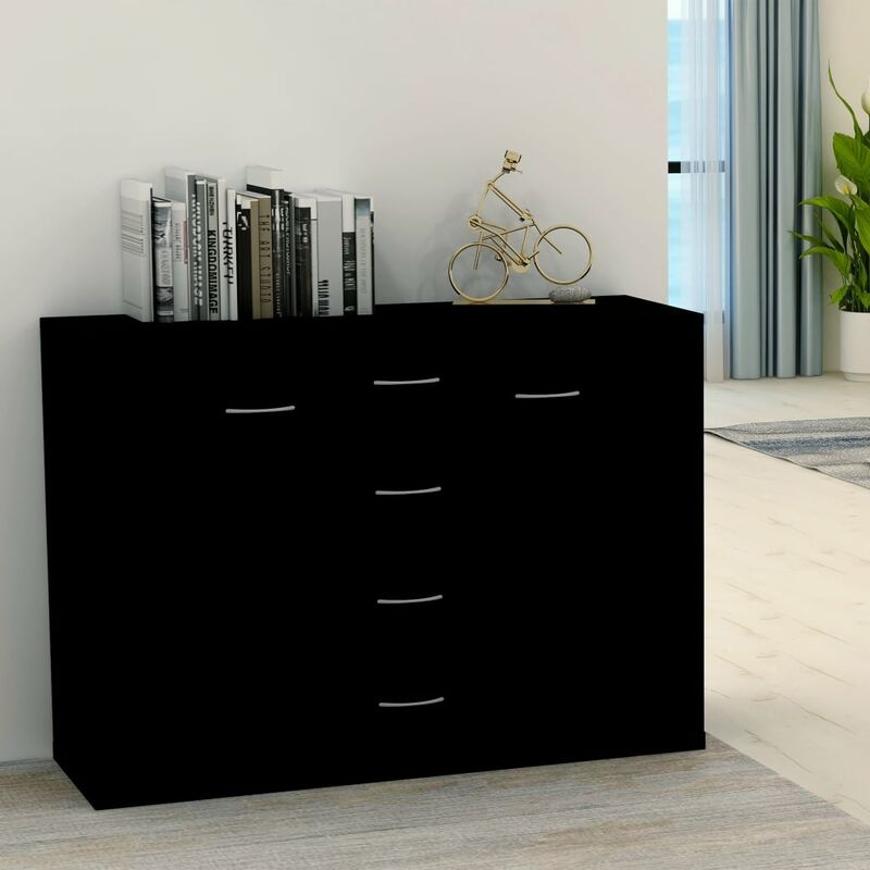 

Aparador de aglomerado negro 88x30x65 cm