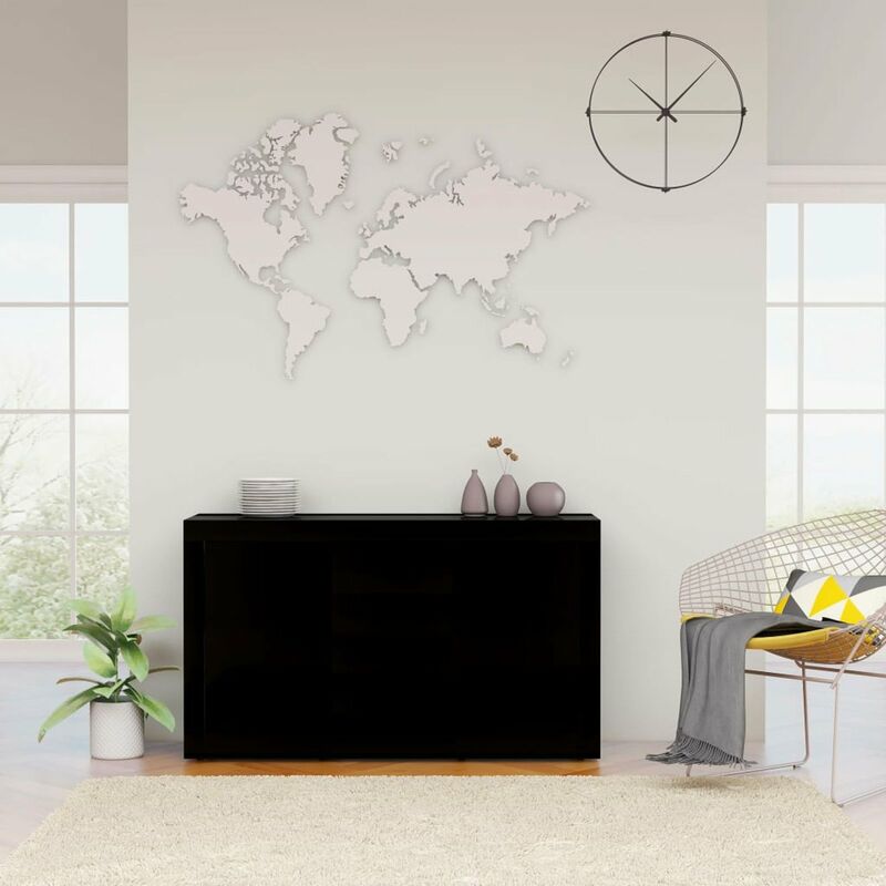

Aparador de aglomerado negro brillante 120x36x69 cm
