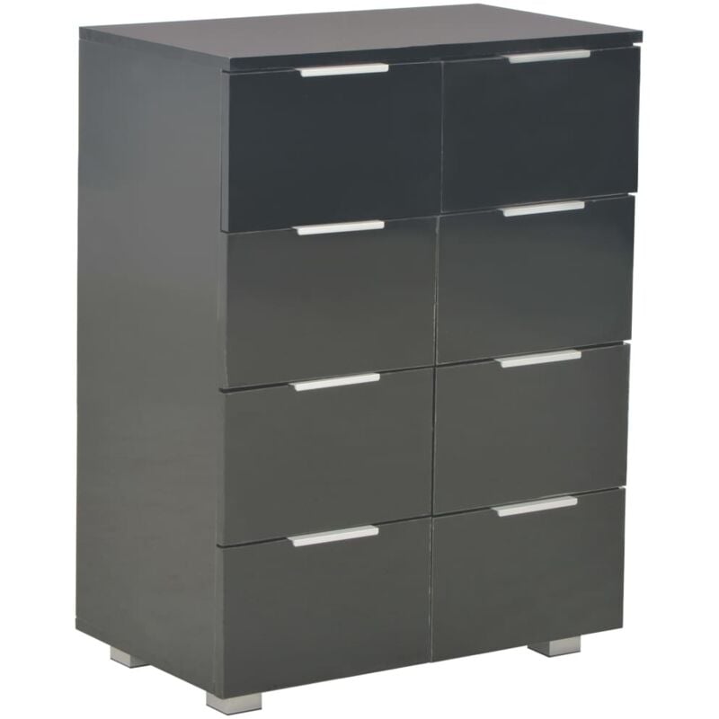 

vidaXL Aparador de aglomerado negro brillante 60x35x76 cm - Negro