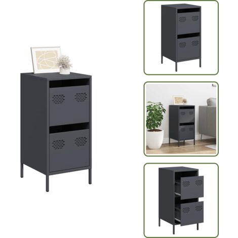 Aparador de almacenamiento - vidaXL Aparador de acero laminado en frío antracita 35x39x73,5 cm - Aparador para dormitorio
