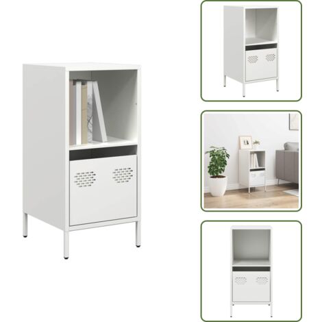 Aparador de almacenamiento - vidaXL Aparador de acero laminado en frío blanco 35x39x73,5 cm - Aparador para dormitorio