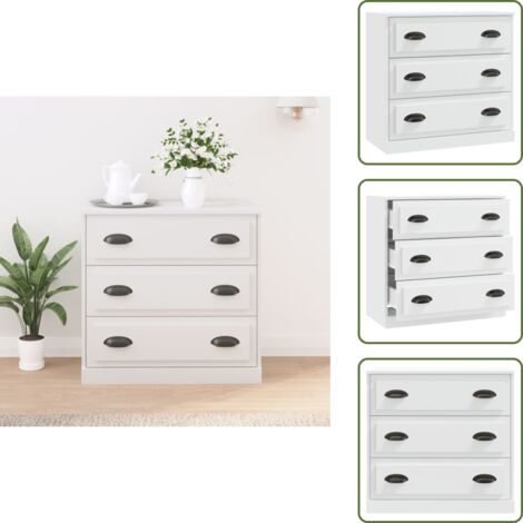 Aparador de almacenamiento - vidaXL Aparador de madera contrachapada blanco 70x35,5x67,5 cm - Aparador decorativo