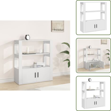 Aparador de almacenamiento - vidaXL Aparador de madera contrachapada blanco 80x30x90 cm - Aparador decorativo