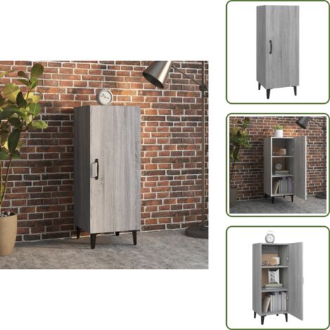 Aparador de almacenamiento - vidaXL Aparador de madera contrachapada gris Sonoma 34,5x34x90 cm - Aparador de pared