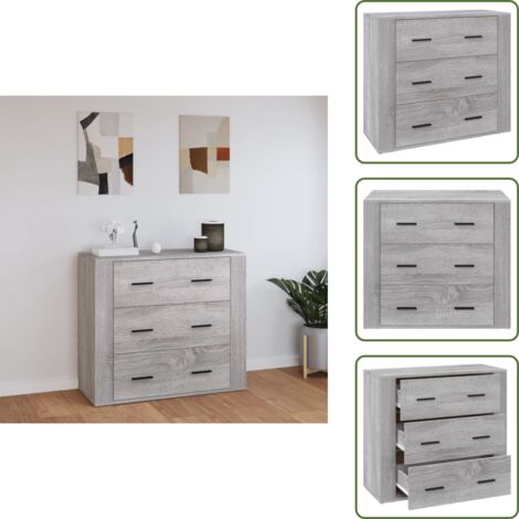Aparador de almacenamiento - vidaXL Aparador de madera contrachapada gris Sonoma 80x33x70 cm - Aparador de pared