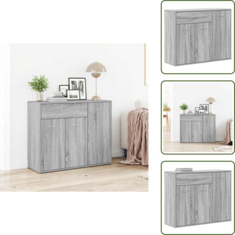 Aparador de almacenamiento - vidaXL Aparador de madera contrachapada gris Sonoma 88x30x70 cm - Aparador decorativo