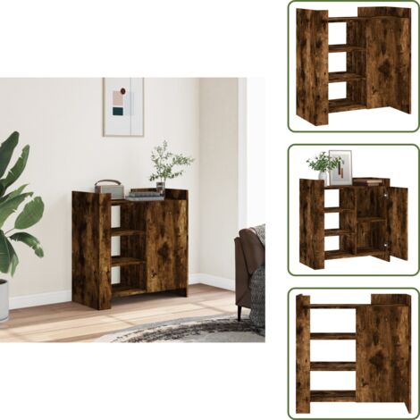 Aparador de almacenamiento - vidaXL Aparador de madera de ingeniería roble ahumado 73,5x35x75 cm - Aparador decorativo