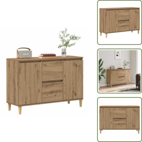 Aparador de almacenamiento - vidaXL Aparador de madera de ingeniería roble artisan 102x35x70 cm - Aparador de salón