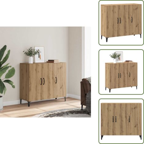 Aparador de almacenamiento - vidaXL Aparador de madera de ingeniería roble artisan 90x34x80 cm - Aparador decorativo