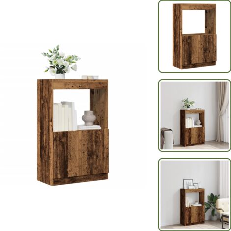 Aparador de almacenamiento - vidaXL Aparadorde madera de ingeniería madera envejecida 63x33x100 cm - Aparador de oficina