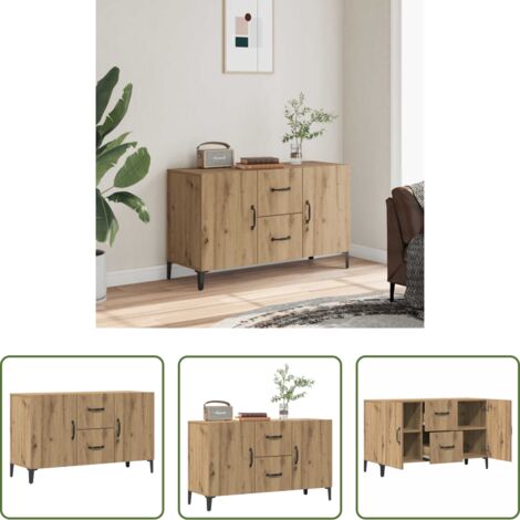 Aparador de bufé - Aparador de madera de ingeniería roble artisan 100x36x60 cm