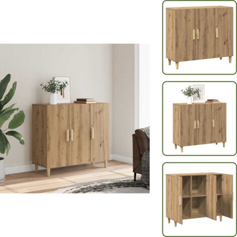 Aparador de bufé - vidaXL Aparador de madera de ingeniería roble artisan 90x34x80 cm - Aparador decorativo