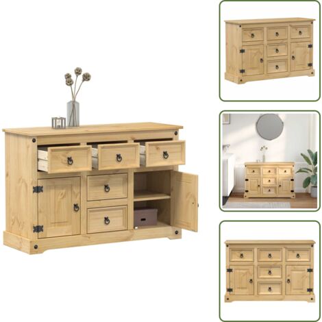 Aparador de cocina - vidaXL Aparador Corona madera maciza de pino 112x40x75 cm - Mueble de pino
