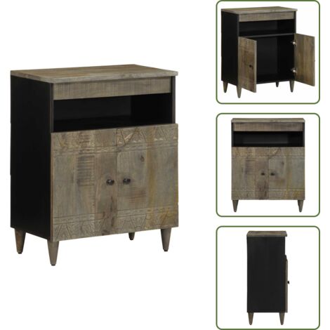 Aparador de cocina - vidaXL Aparador de madera maciza de mango 60x33x75 cm - Armario de almacenamiento