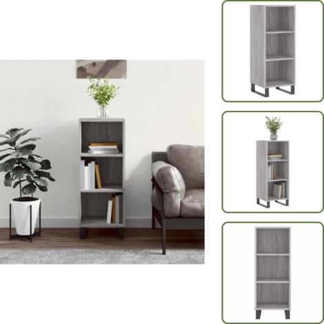 Aparador de comedor  Armario de cocina de madera de ingeniería gris Sonoma 34,5x32,5x90 cm BHU36428 MaisonChic