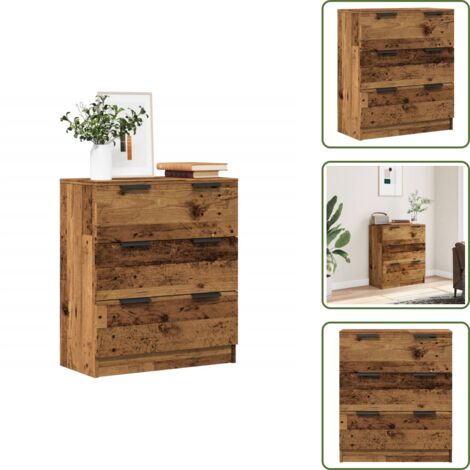 Aparador de comedor - vidaXL Aparador de madera de ingeniería envejecida 60x30x70 cm - Aparador de pasillo