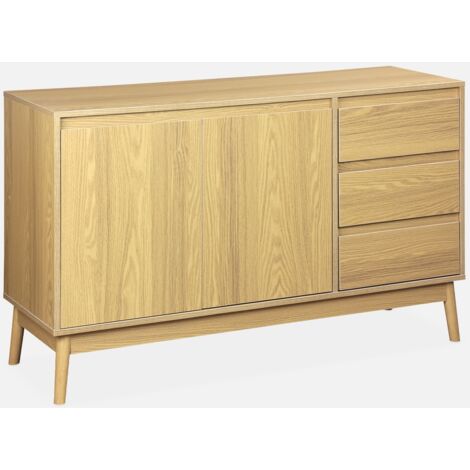 Aparador de efecto madera con 2 puertas, 120cm