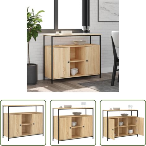 Aparador de ingeniería -  Aparador Roble Sonoma 100x35x80 cm Madera de ingeniería