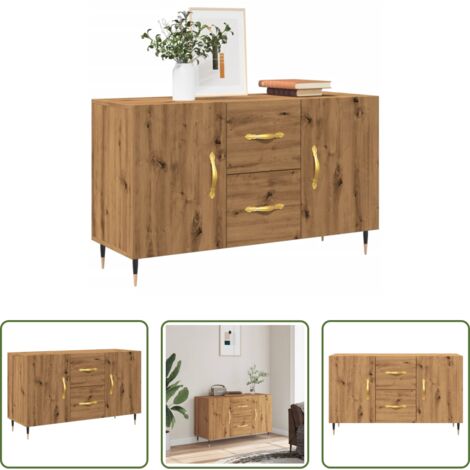 Aparador de madera - Aparador de madera de ingeniería roble artisan 100x36x60 cm