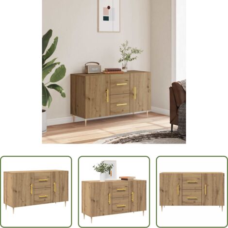 Aparador de madera - Aparador de madera de ingeniería roble artisan 100x36x60 cm