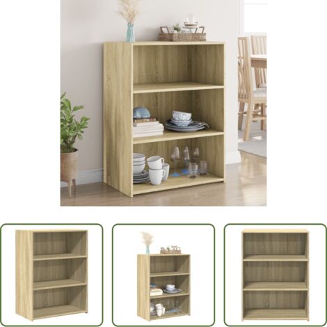 Aparador de madera -  Aparador de madera de ingeniería roble Sonoma 70x41x93 cm