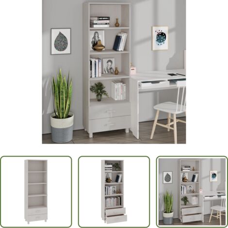 Aparador de madera -  Aparador HAMAR madera maciza de pino blanca 60x35x180 cm