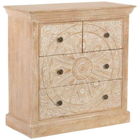 Aparador de Madera artesanal 4 cajones 90x40x90h cm
