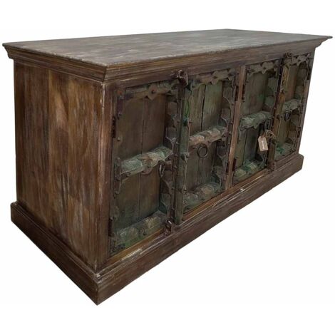 Aparador de madera artesanal marrón 191x44x90h