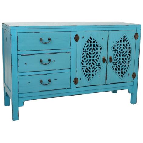 Aparador de madera azul 106x36x68