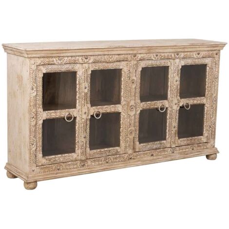Aparador de madera beige 180x43x100