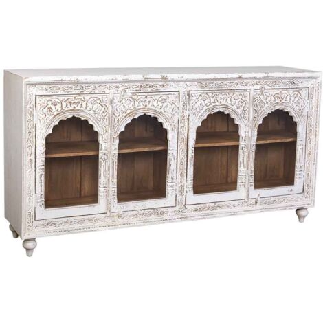 Aparador de madera blanca 204x43x101