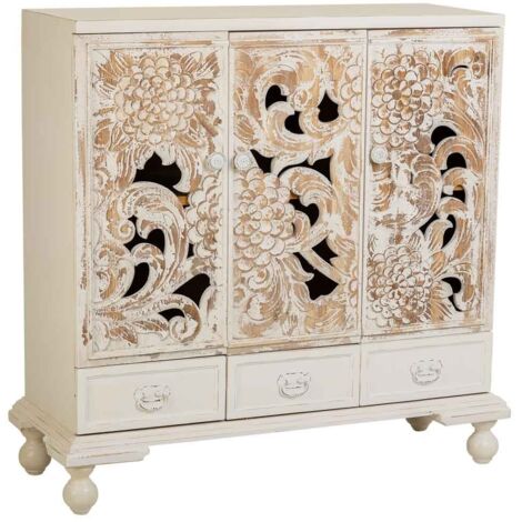 Aparador de madera blanco 115x43x110