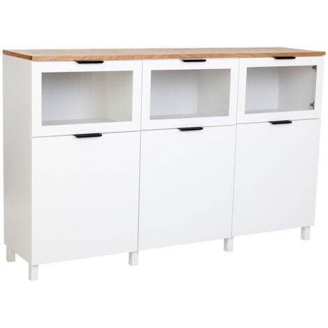 Aparador de madera blanco 180x42x114h cm