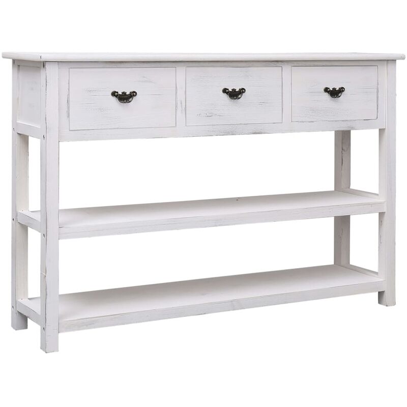 

Youthup - Aparador de madera blanco antiguo 115x30x76 cm - Blanco