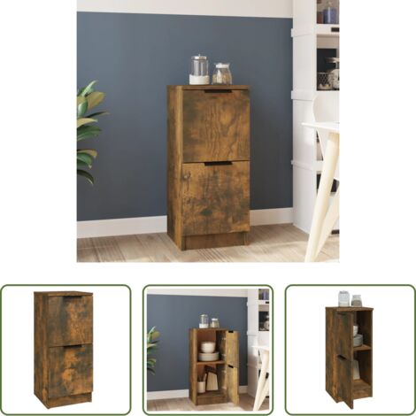 Aparador de madera contrachapada -  Aparador madera contrachapada color roble ahumado 30x30x70 cm