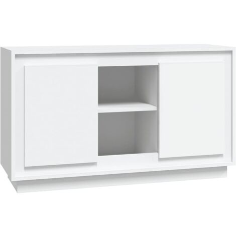 Aparador de madera contrachapada blanco 102x35x60 cm vidaXL