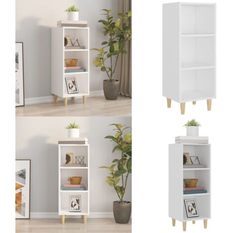 Aparador de madera contrachapada blanco 34,5x32,5x90 cm - Aparador de madera contrachapada - Muebles de madera