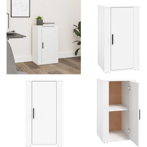 Aparador de madera contrachapada blanco 40x33x70 cm - Almacenamiento - Muebles de madera contrachapada