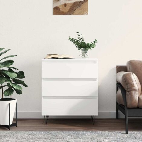Aparador de madera contrachapada blanco 60x35x70 cm vidaXL