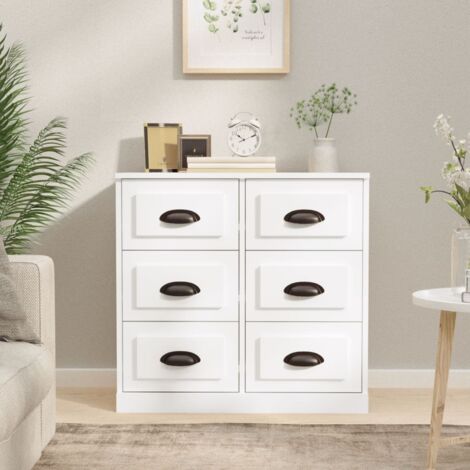 Aparador de madera contrachapada blanco 70x35,5x67,5 cm vidaXL