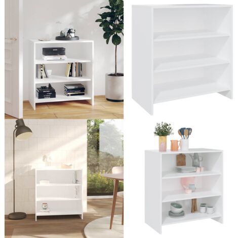 Aparador de madera contrachapada blanco 70x40,5x75 cm - Aparador blanco - Aparador decorativo