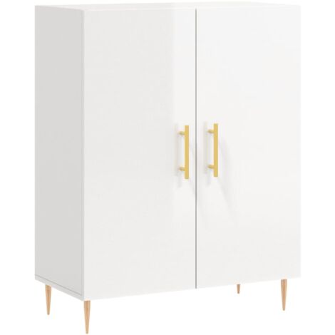 Aparador de madera contrachapada blanco brillante 69,5x34x90 cm vidaXL
