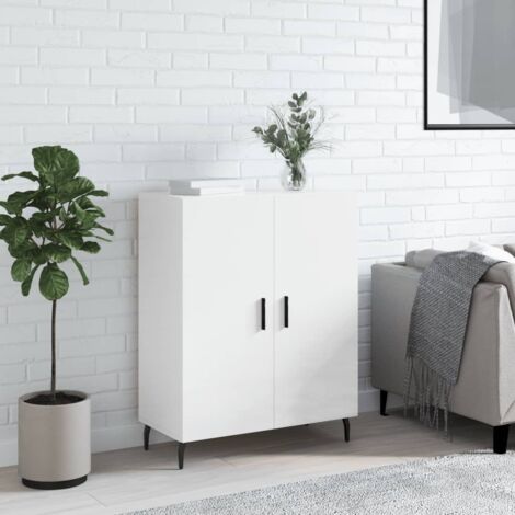 Aparador de madera contrachapada blanco brillante 69,5x34x90 cm vidaXL